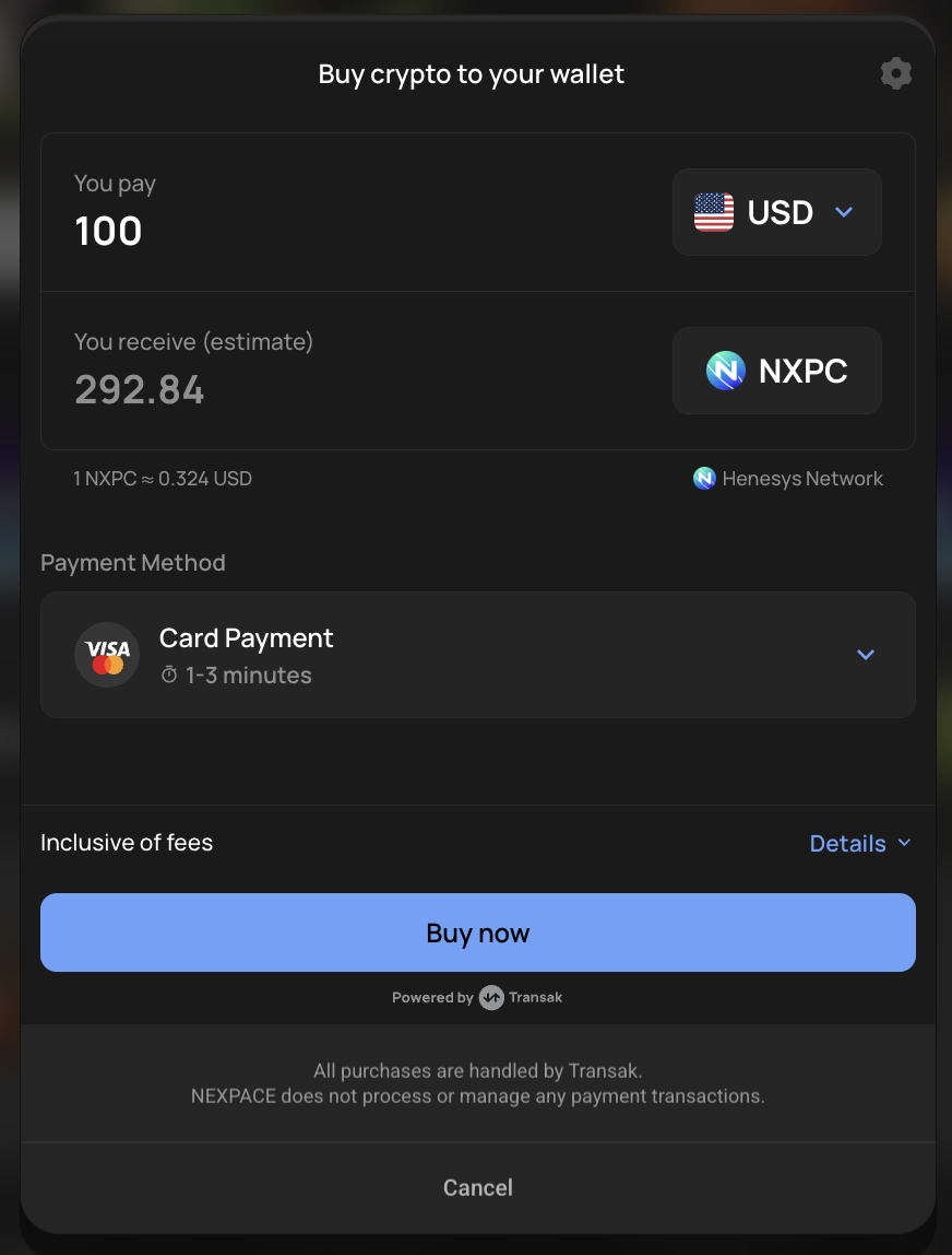 Transak — Buy crypto to your wallet（Card Payment）