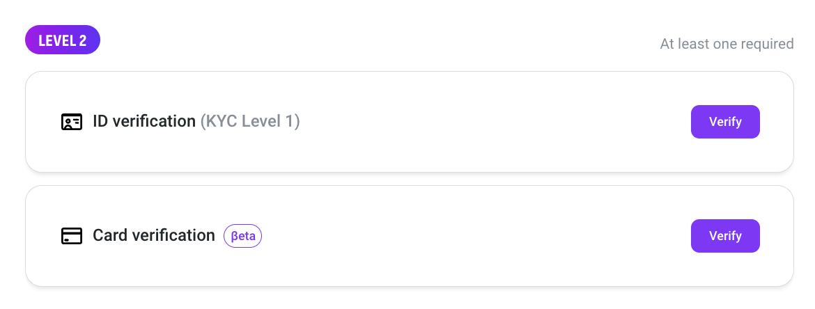 Level 2 認証オプション